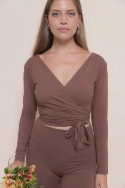 Indigo Luna New In Agni Wrap Top Chocolate