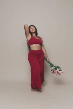 Indigo Luna Layla Flares Dark Rose New In