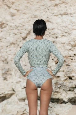 Indigo Luna Flora High Bikini Bottom Viola Olive